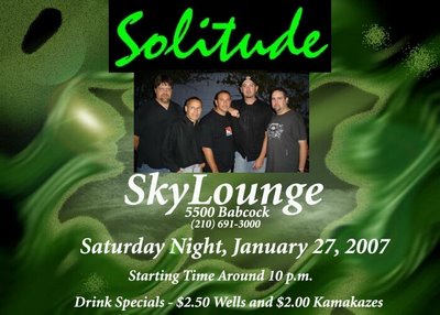 The band Solitude plays Sky Lounge Saturday January 27th