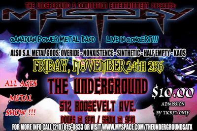 Canadian metal band Mastery to play The Underground San Antonio