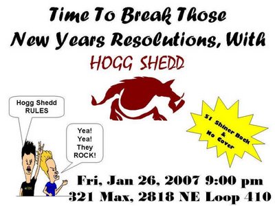 Hogg Shedd at 321 Max Friday