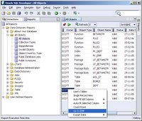 SQL Developer 1.1 all objects report context menu