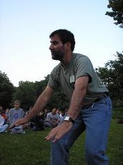 Al's hand-motion antics at opening campfire