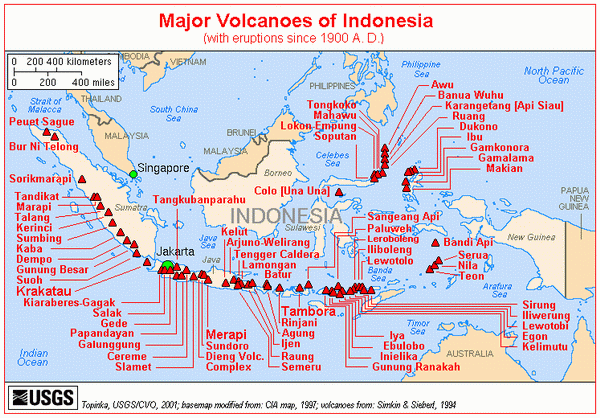 Major Volcanoes of Indonesia