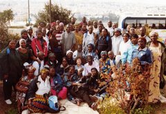 Everybody loves Jerusalem! A group of Nigerian  Pilgrims gather on the Mount of Olives