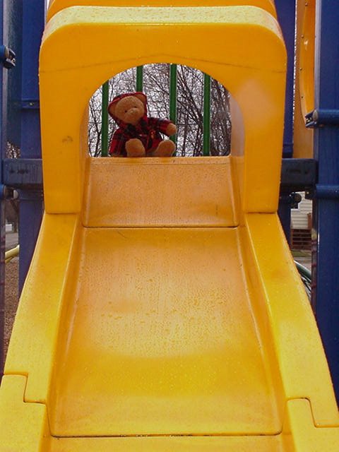 One last ride down the slide!