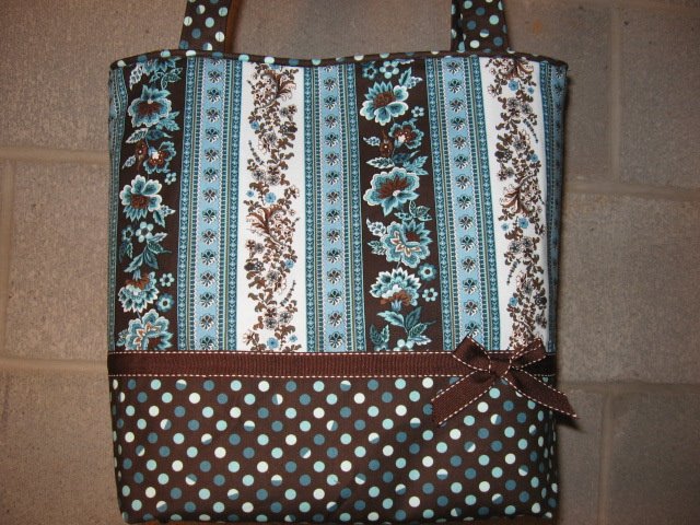Brown and Blue Tote