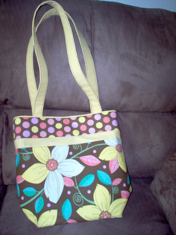 Summer Flowers and Dots Tote