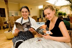 Medina and Tracy from The Orangery enjoy the Quick Reads