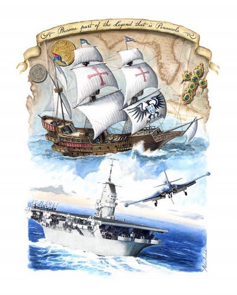 History of Pensacola USS ORISKANY  T-shirt $18.95 plus $5.95 shipping