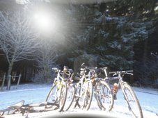 fietsen in de sneeuw