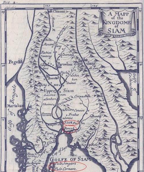 Peta La Loubere, Siam berhampiran Bangkok tahun 1691