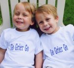 Jack and Charlie wearing Go Grier Go T's