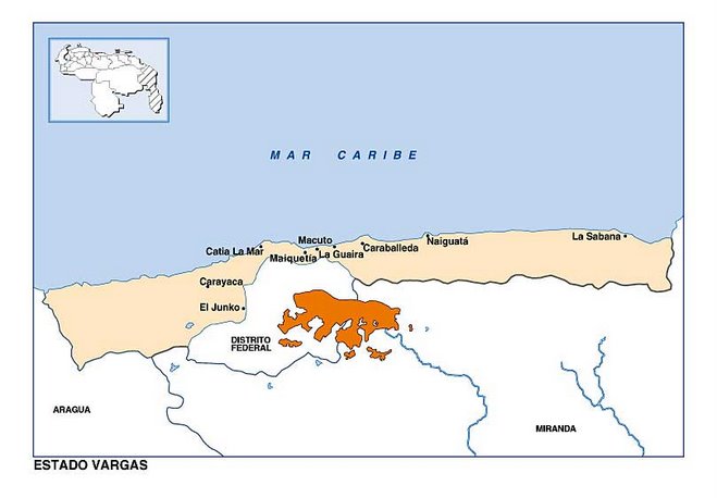 Mapa del Estado Vargas