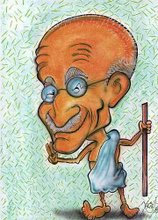 caricatura de Gandhi
