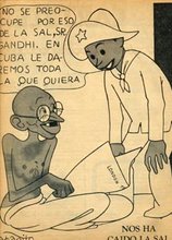caricatura de Gandhi en cuba