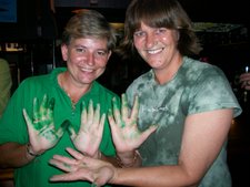 Yzelle & Lindy  made sure that everyone drank green beer on St Paddy's Day