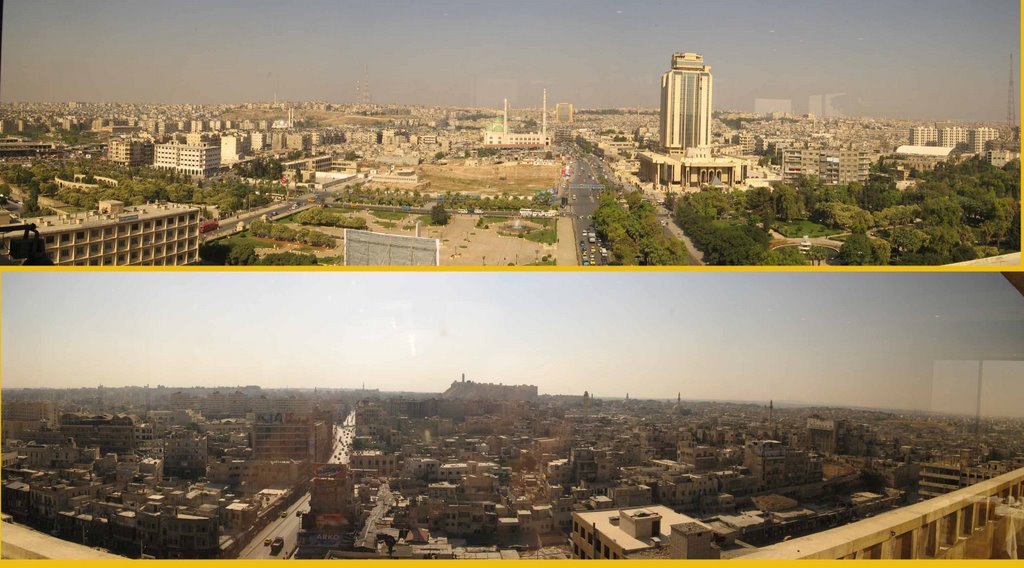 ......Vistas panorámicas de Alepo desde el comedor del hotel Mirage