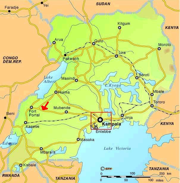 Mapa Ugandy