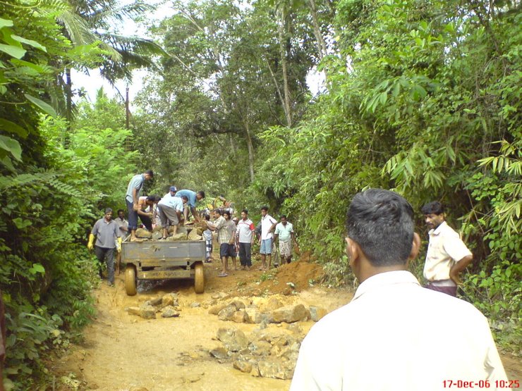 Selected areas were temporary repaired by villages
