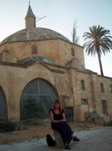 By meditation bevor the Mosque near saltlake by airport Larnaca in Cyprus