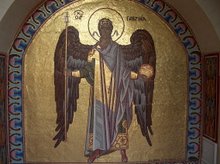 Kykkos Angel Mosaic in Monastery