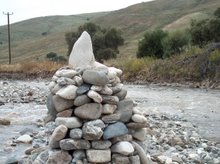 Christa Bull"s work by Natural Art installation of Pyramide in water