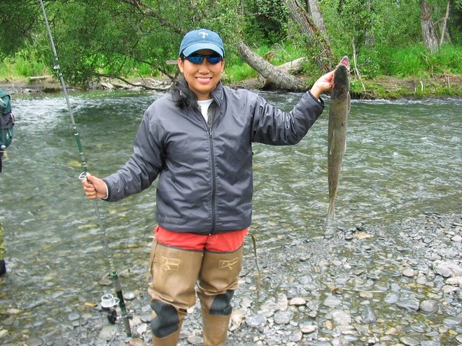 Trän's first Alaskan salmon
