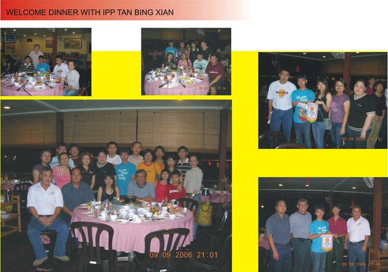 Welcome dinner for IPP Tan Bing Xian (9th September 2006)