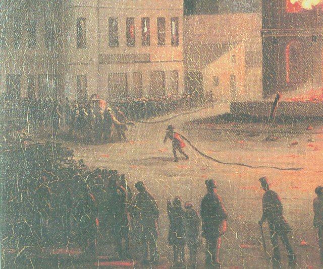 Pompiers devant le parlement le 25 avril 1849