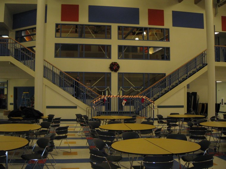 The commons area of the new school