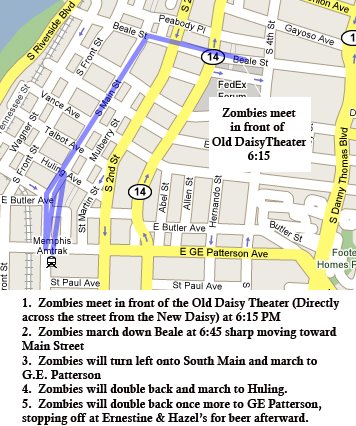 The Official Zombie March Route