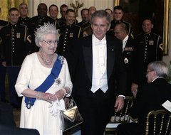 Queen Elizabeth II and President Bush