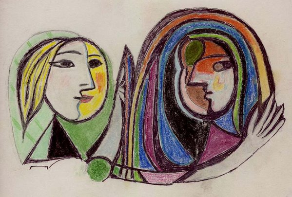 Picasso Woman looking in the Mirror