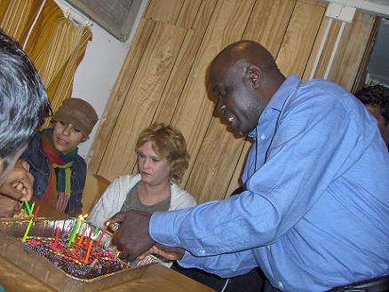 YOTVATA - Dang is lighting the candles of his freedom birthday cake!