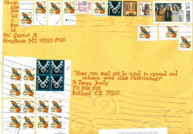 Chevalier Daniel C. Boyer--Michigan, USA--Rcvd 04/07--Check out self-made stamp in right corner!
