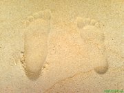 Our footprints at Cherating, Kuantan