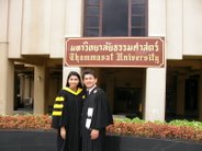 With husband(Ajarn Nattanun Siricharoen): At Thammasat University