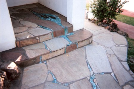 Blue Glass Mosaic Porch