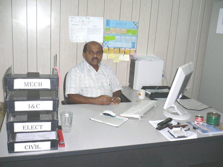 S.M. Arif Maricar in Az-zour Site Office