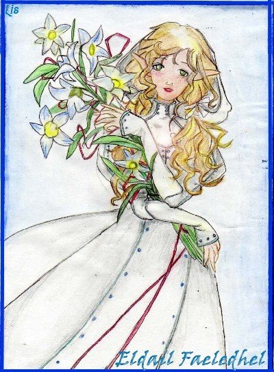 Elfa con flores
