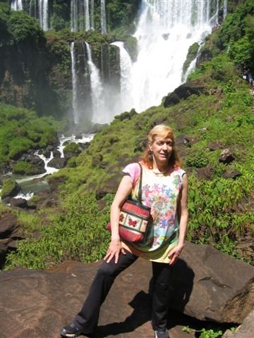 Lisa in Iguazu Falls