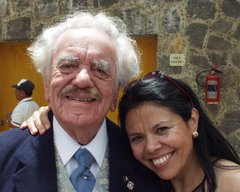 Rubén Bonifaz Nuño con Josefina Estrada en Nepantla, Estado de México
