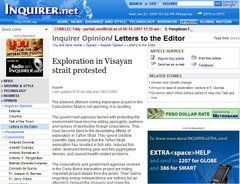 Exploration in Visayan strait protested
