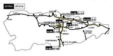 Mapa actualizado por el Ministerio de Fomento de las vías de alta capacidad en Asturias