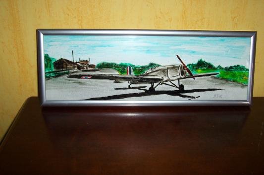 Avion a Deaux (peinture sur verre)