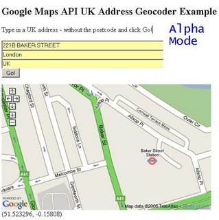 UK Address Geocoder Alpha - 221B Baker Street - Zoomed In