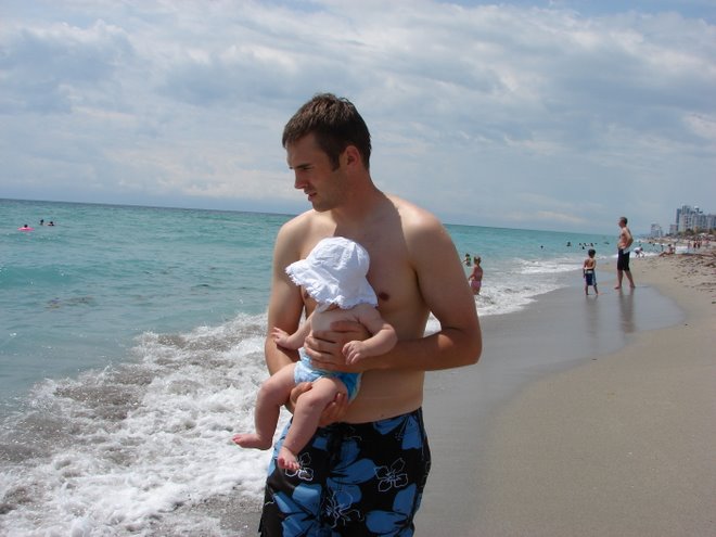 Dad and Baylee at The Beach