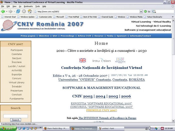 Web site CNIV 2007 (powered by Drupal and Siveco)