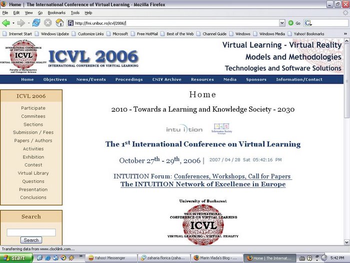 Web site ICVL 2006 (in conjuction with the CNIV 2006)