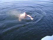 Mike Swimming in Lake Oneida