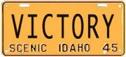 Victory 1945 Idaho License Plate